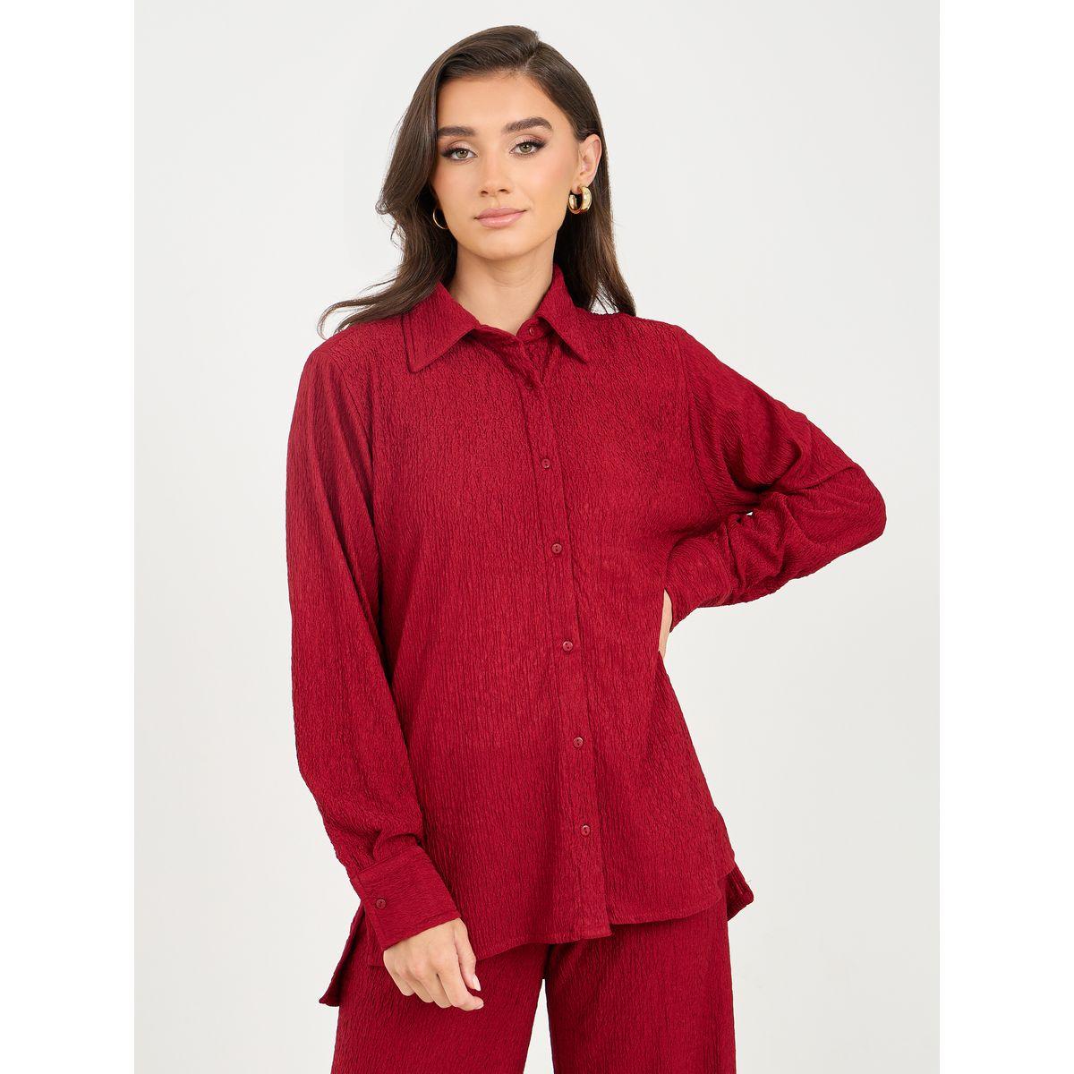 Styli Textured Regular Fit Shirt and Straight Leg Pant Set-women-clothing-coordsets-image-3