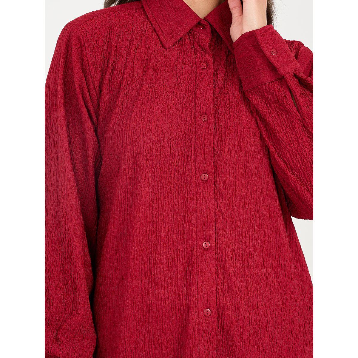 Styli Textured Regular Fit Shirt and Straight Leg Pant Set-women-clothing-coordsets-image-4