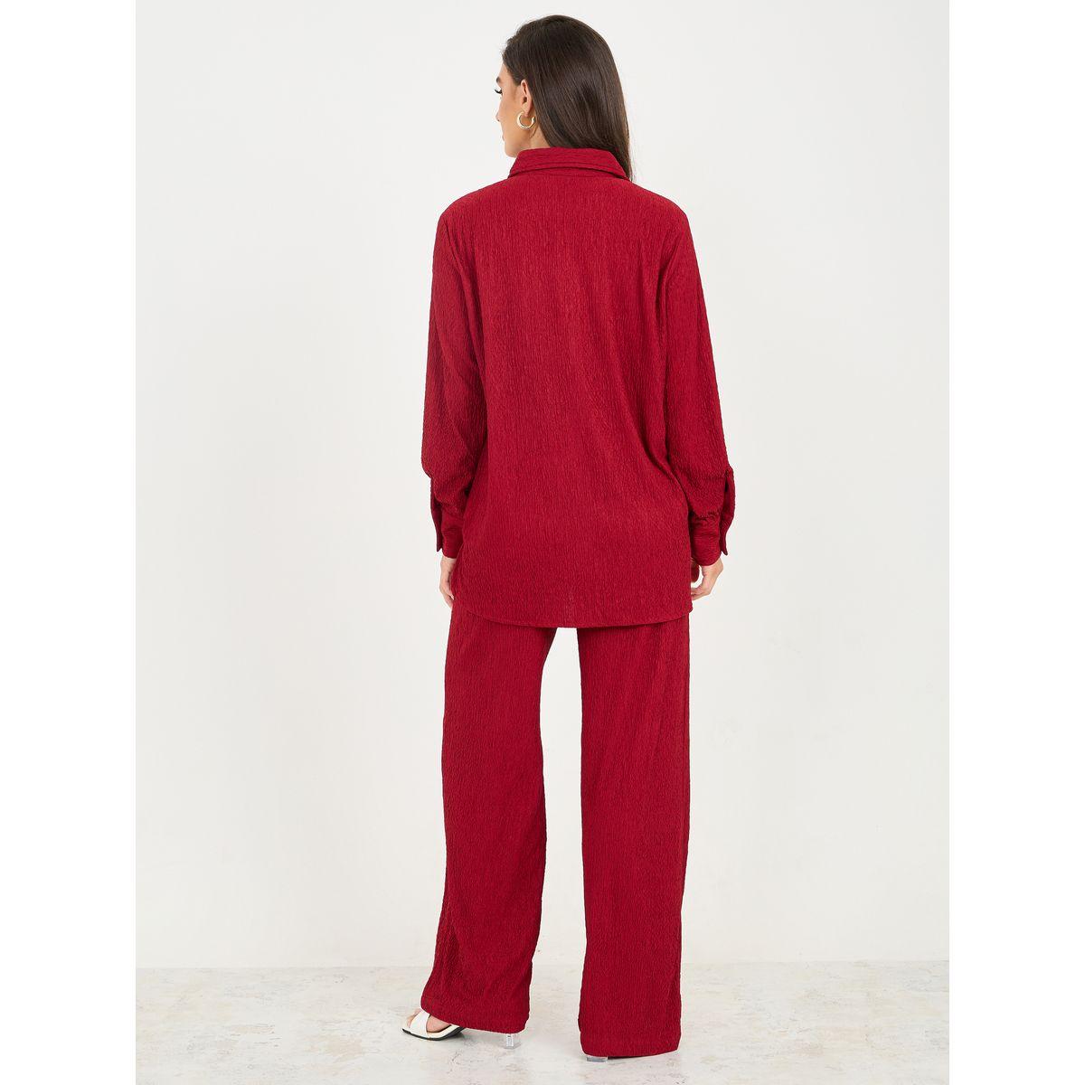 Styli Textured Regular Fit Shirt and Straight Leg Pant Set-women-clothing-coordsets-image-5