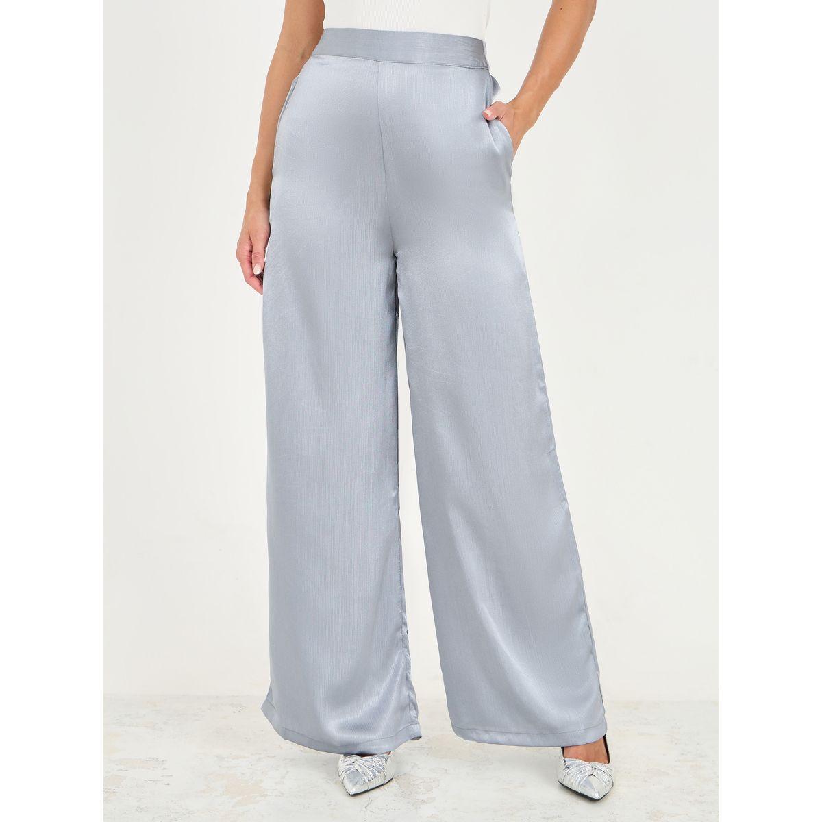 Styli Solid Self Tie Up Top and Wide Leg Pant Set-women-clothing-coordsets-image-5