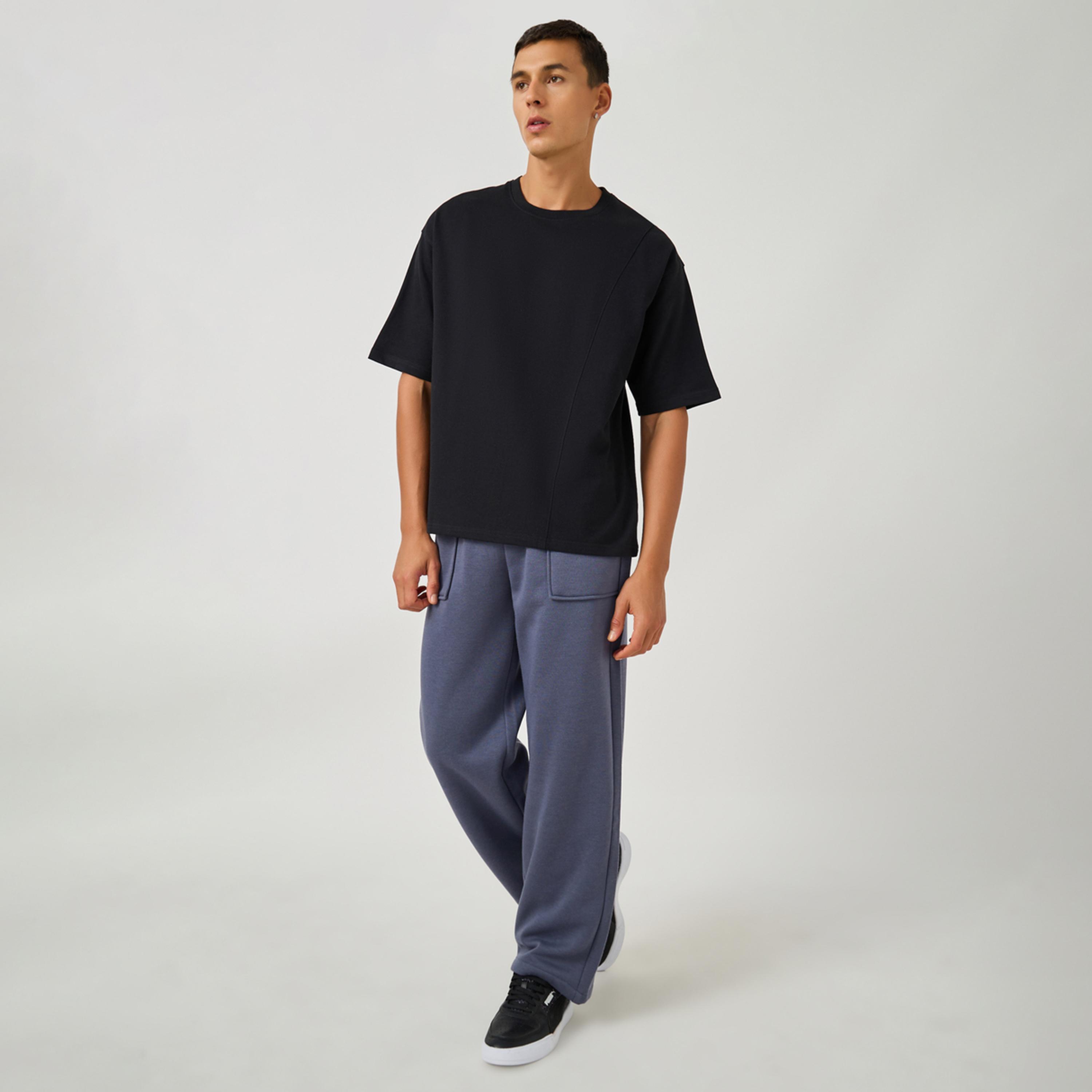 Styli Oversized Panel Detail Terry T-Shirt-men-clothing-tshirtsandpolos-tshirts-image-2