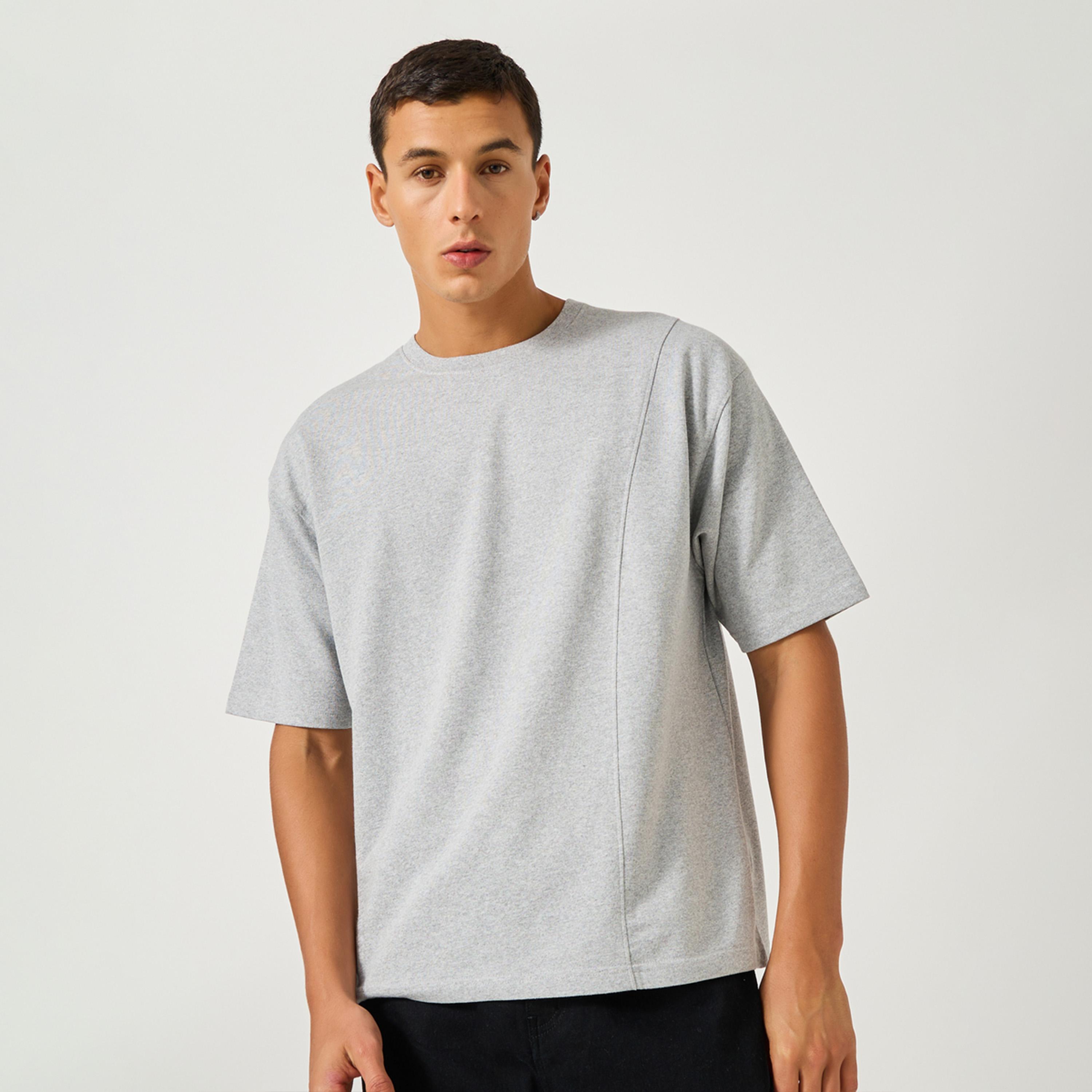 Styli Oversized Panel Detail Terry T-Shirt-men-clothing-tshirtsandpolos-tshirts-image-1