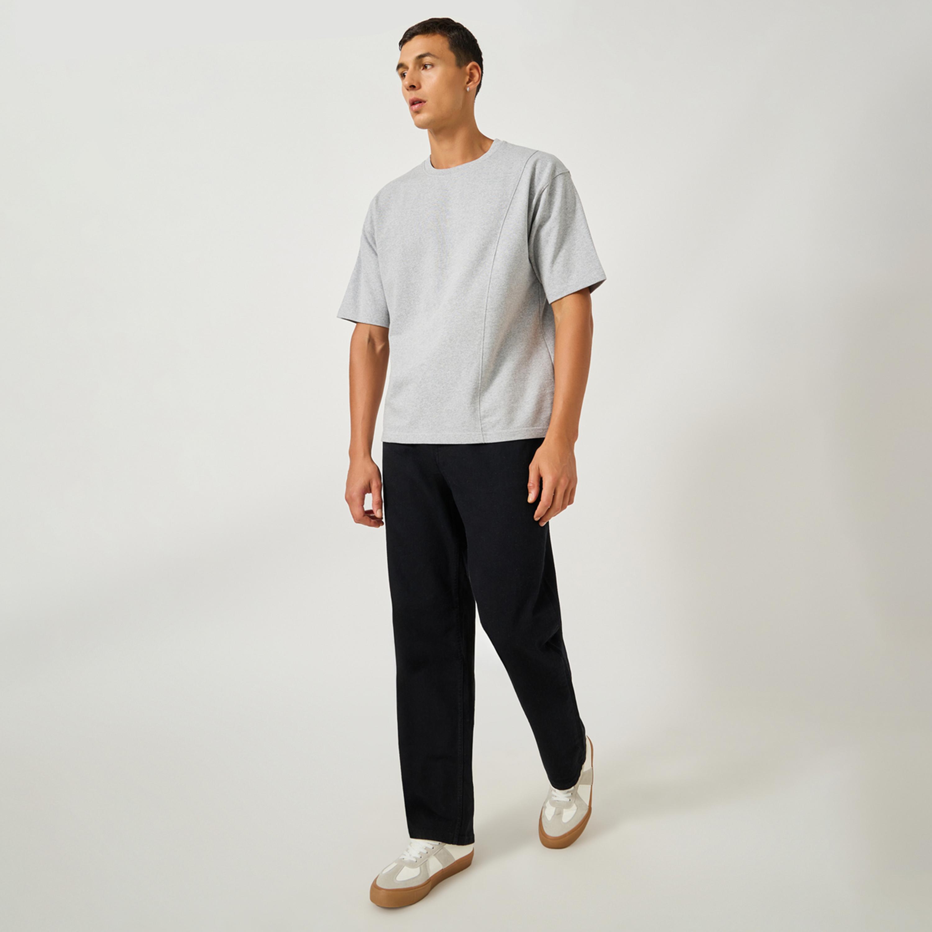 Styli Oversized Panel Detail Terry T-Shirt-men-clothing-tshirtsandpolos-tshirts-image-2