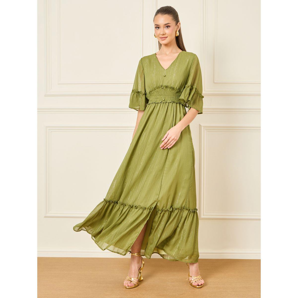 ستيلي لوركس بتفصيل خصر بخط A على شكل ماكسي-women-clothing-dresses-image-1