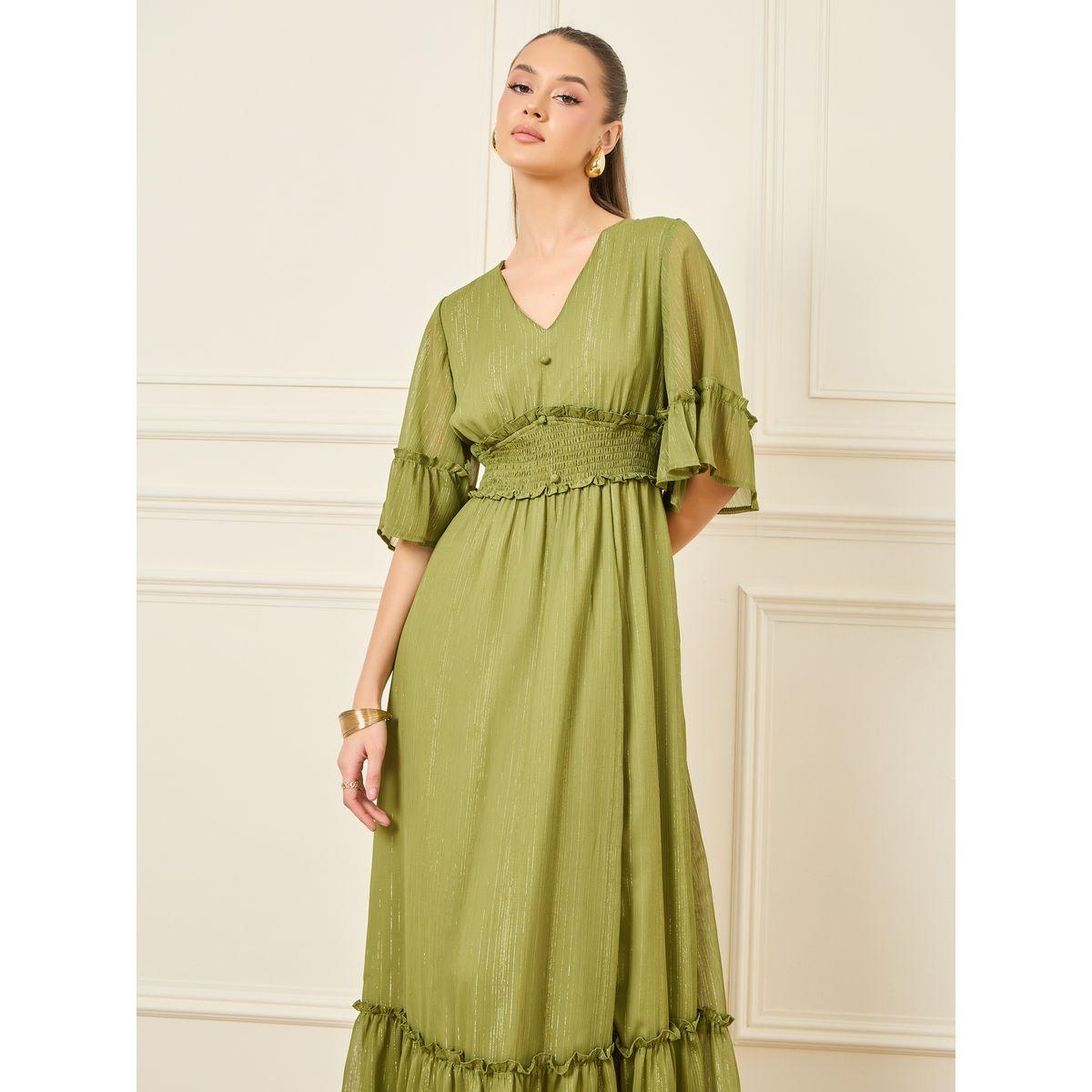 ستيلي لوركس بتفصيل خصر بخط A على شكل ماكسي-women-clothing-dresses-image-2