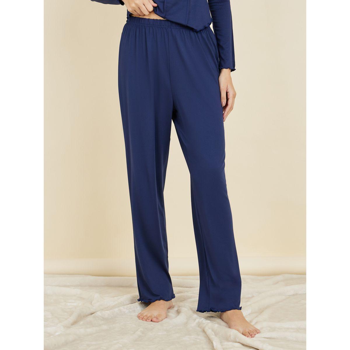 Styli Unwind Pintuck Lettuce Hem T-shirt and Pyjama Set-women-clothing-nightwear-pyjamas-longsets-image-5