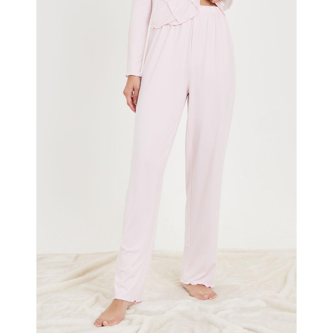 Styli Unwind Corset Detail Lettuce Hem Long Sleeves T-shirt and Pyjama Set-women-clothing-nightwear-pyjamas-longsets-image-5