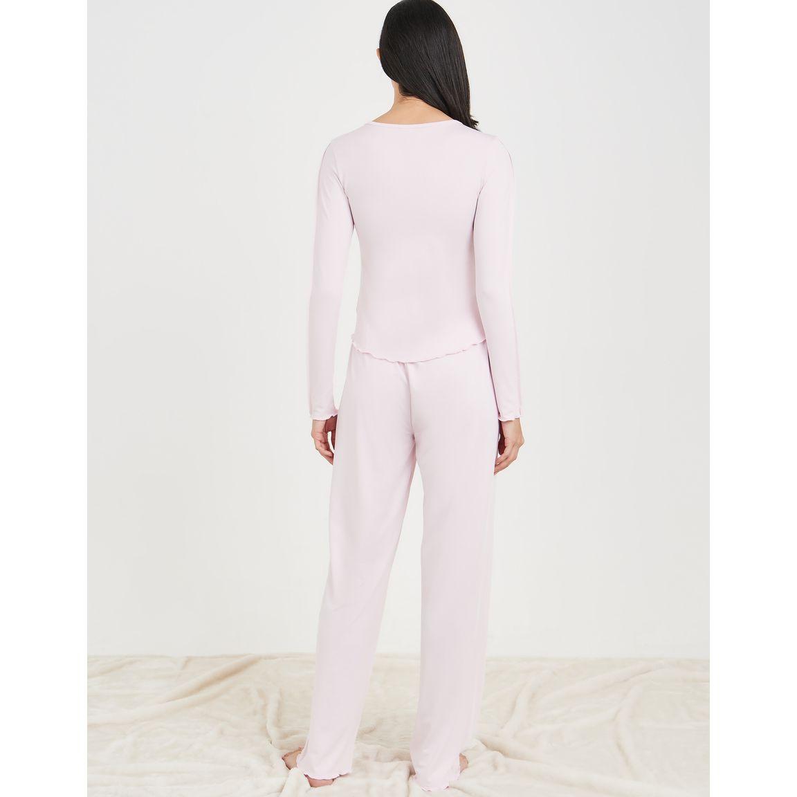طقم بيجاما من تيشيرت باكمام طويلة وبنطال-women-clothing-nightwear-pyjamas-longsets-image-6