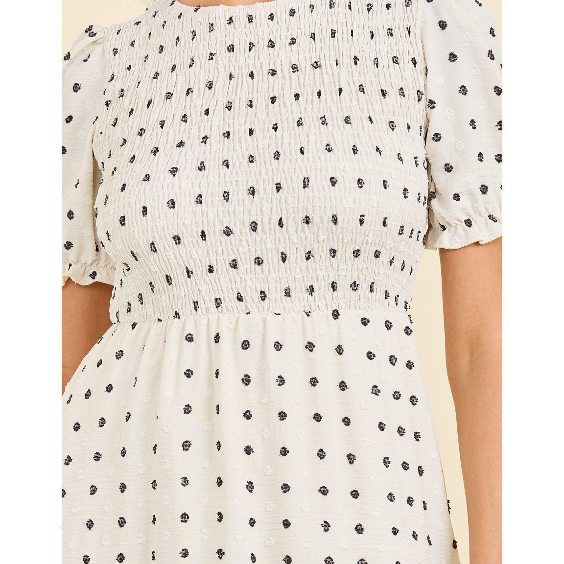 فستان ميدي بتفاصيل مزموم وحافة واسعة-women-clothing-dresses-image-3