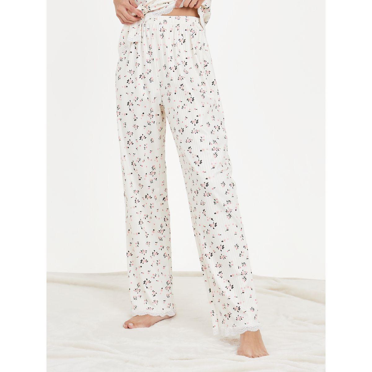 Styli Unwind Ribbed AOP Lace Trim Shirt and Pyjama Set-women-clothing-nightwear-pyjamas-longsets-image-6