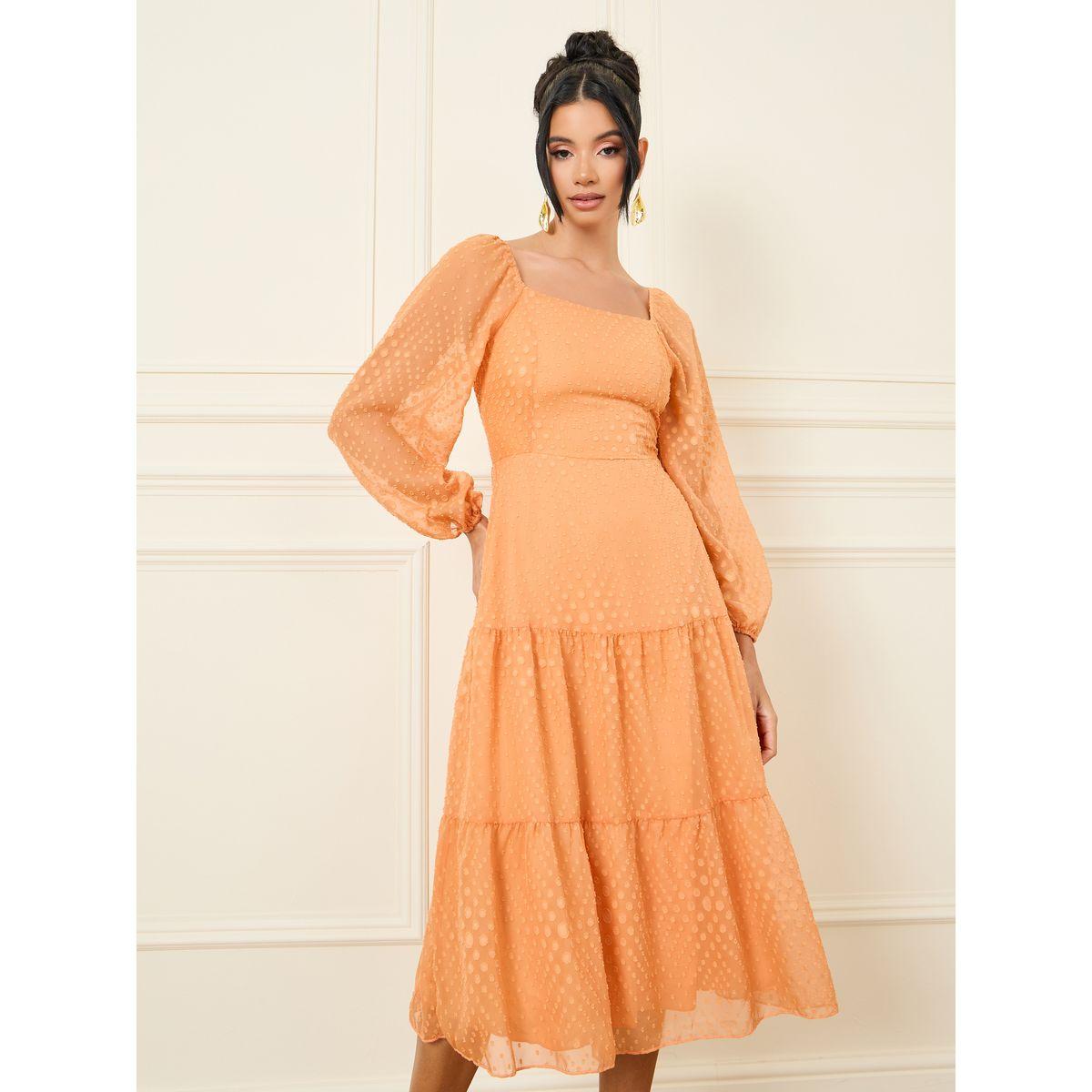 فستان ميدي بكسرات وتفاصيل بارزة الملمس-women-clothing-dresses-image-2