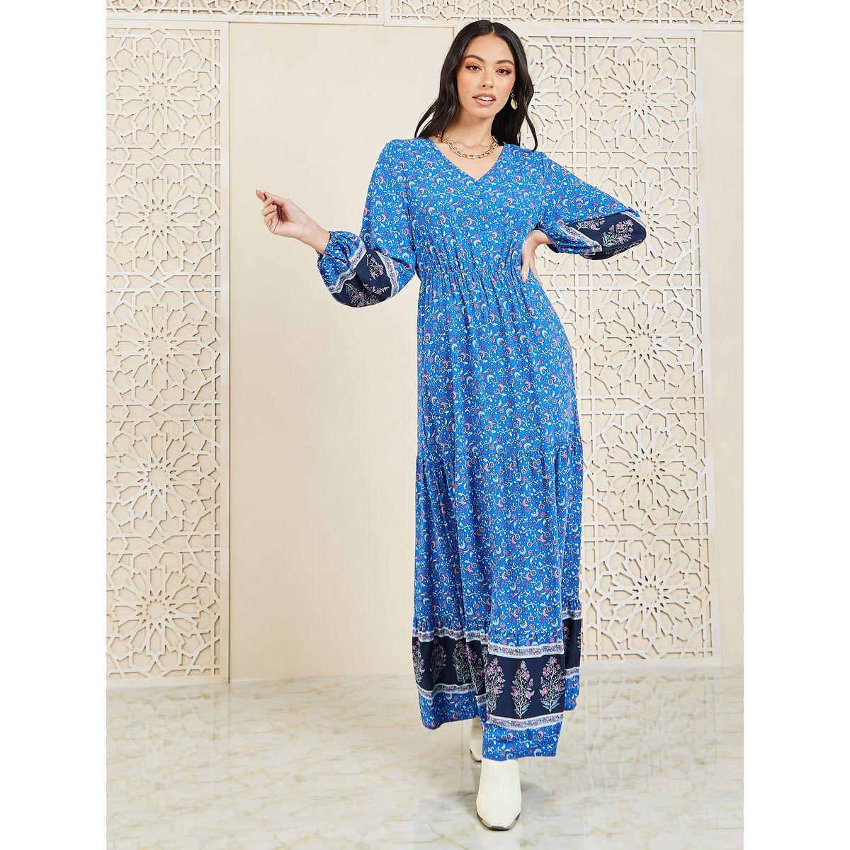 Styli Floral Print Tiered Maxi Dress-women-clothing-dresses-image-1