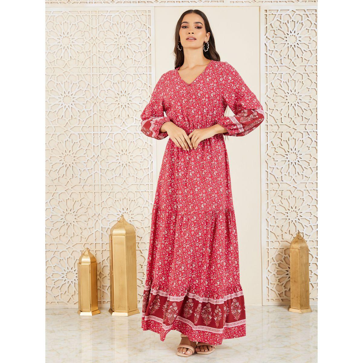 Styli Floral Print Tiered Maxi Dress-women-clothing-dresses-image-4