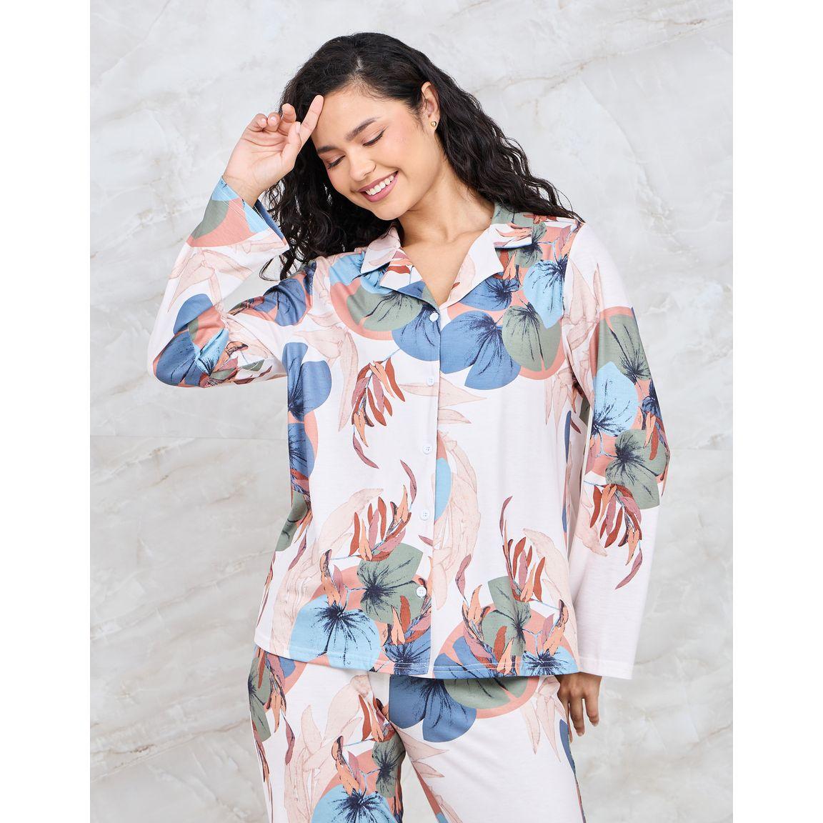 طقم بيجاما من ( بلوزة + بنطال )-women-clothing-nightwear-pyjamas-longsets-image-4