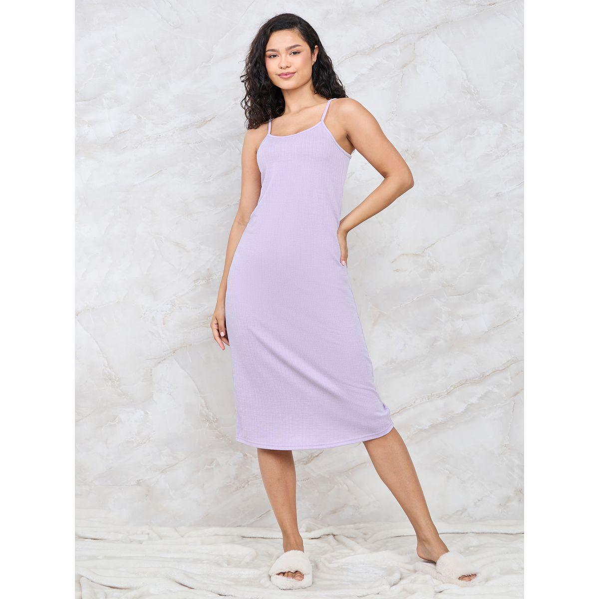 Styli Unwind Solid Rib Slip Dress-women-clothing-nightwear-nighties-image-1