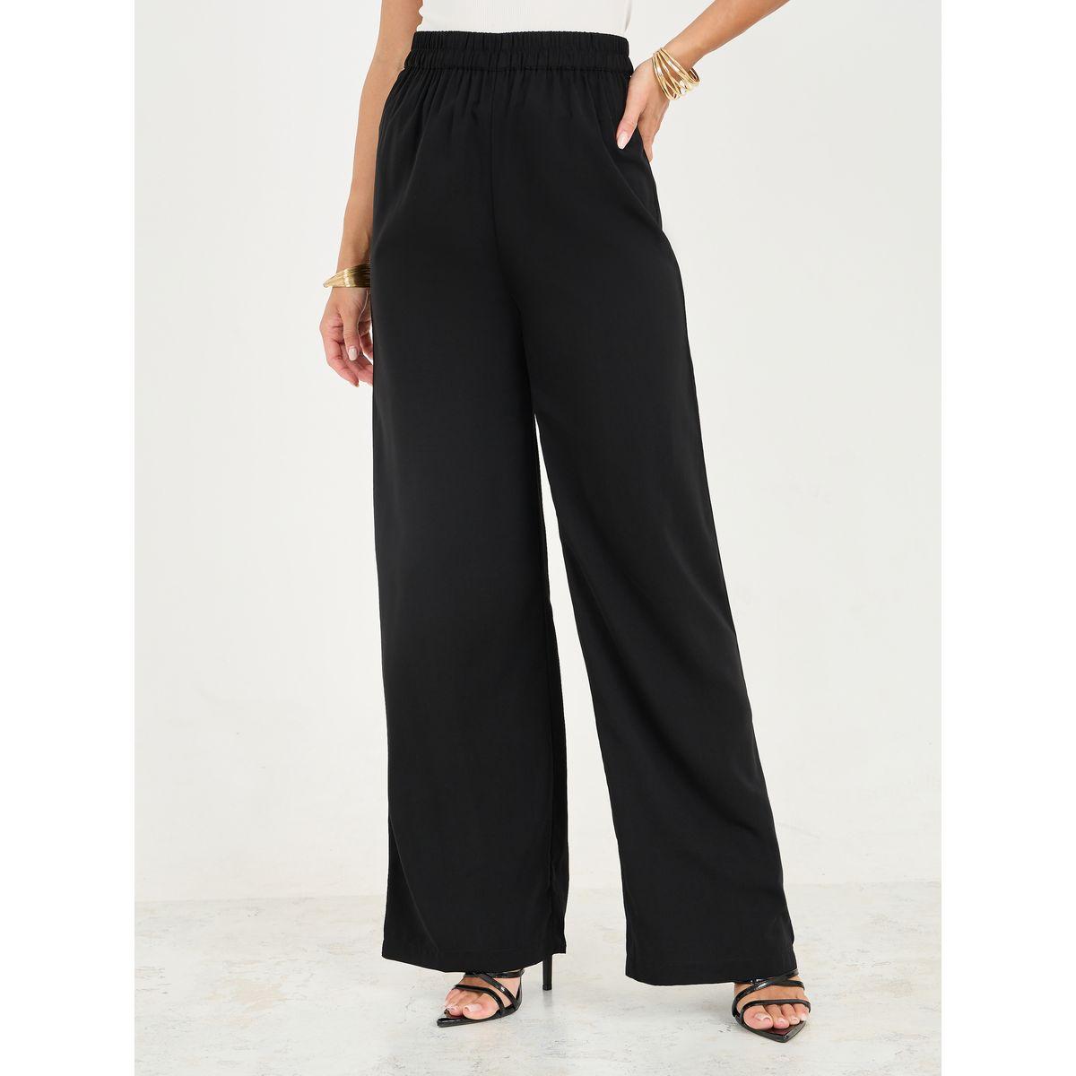 Styli Solid Round Neck Longline Top and Wide Leg Pant Set-women-clothing-coordsets-image-5