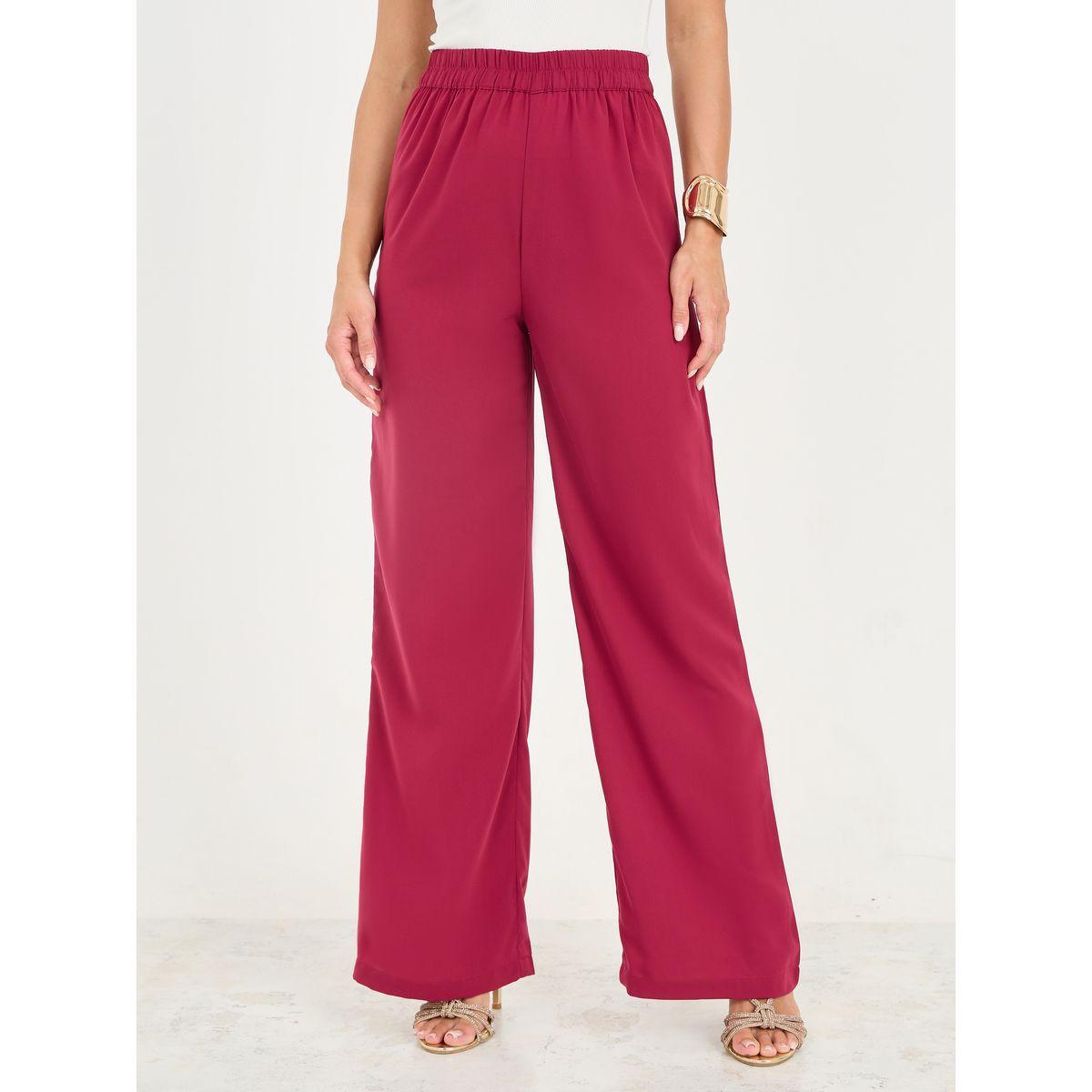 Styli Solid Round Neck Longline Top and Wide Leg Pant Set-women-clothing-coordsets-image-5