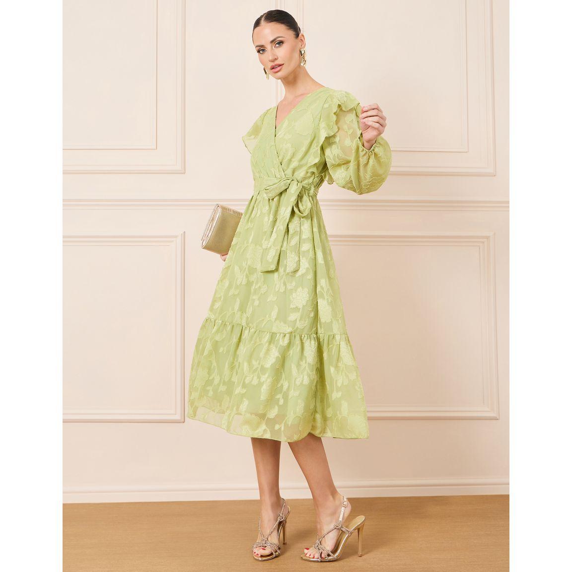 فستان ميدي بنمط لف وكشكش-women-clothing-dresses-image-2