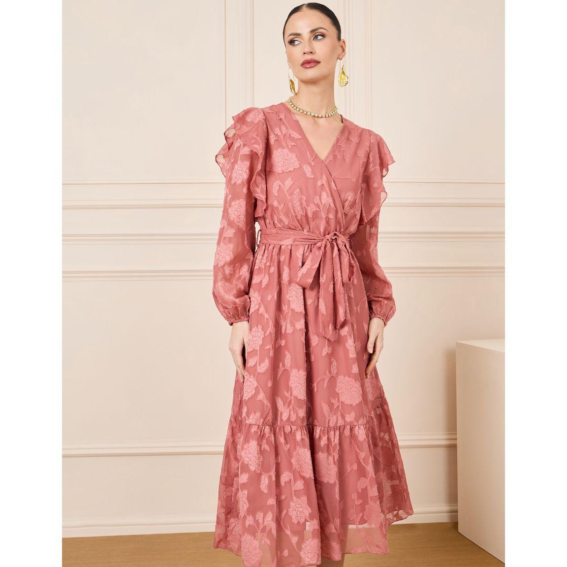 فستان ميدي بنمط لف وكشكش-women-clothing-dresses-image-2