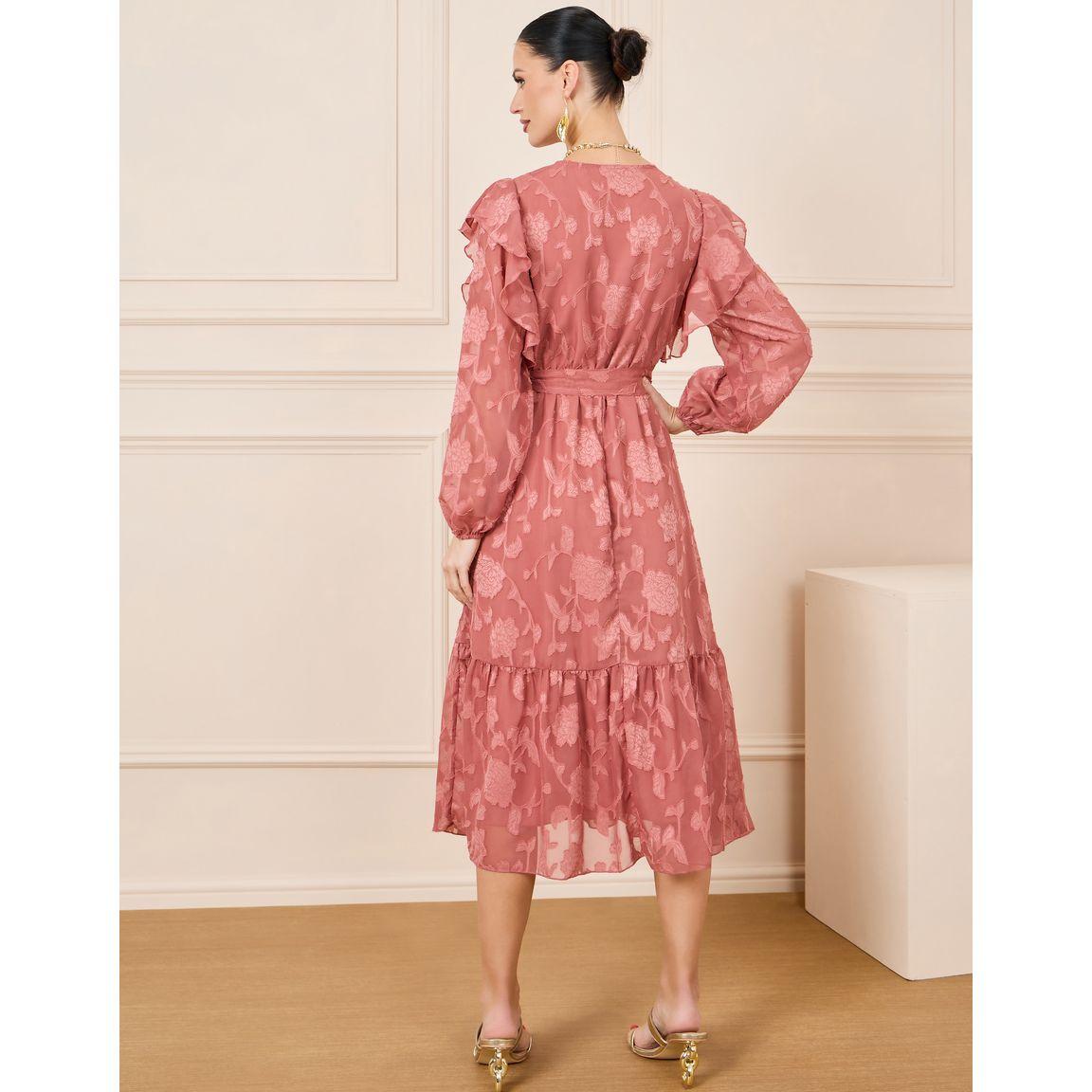 فستان ميدي بنمط لف وكشكش-women-clothing-dresses-image-4
