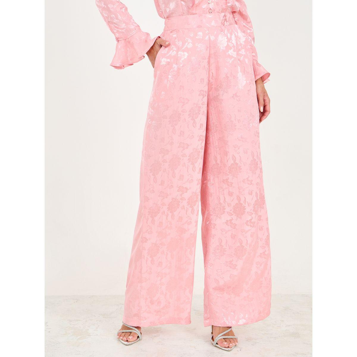 Styli Jacquard Print Ruffle Detail Shirt and Wide Leg Pant Set-women-clothing-coordsets-image-5