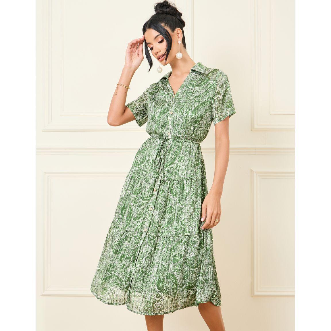 فستان بطبعة بيزلي مع رباط خصر-women-clothing-dresses-image-2