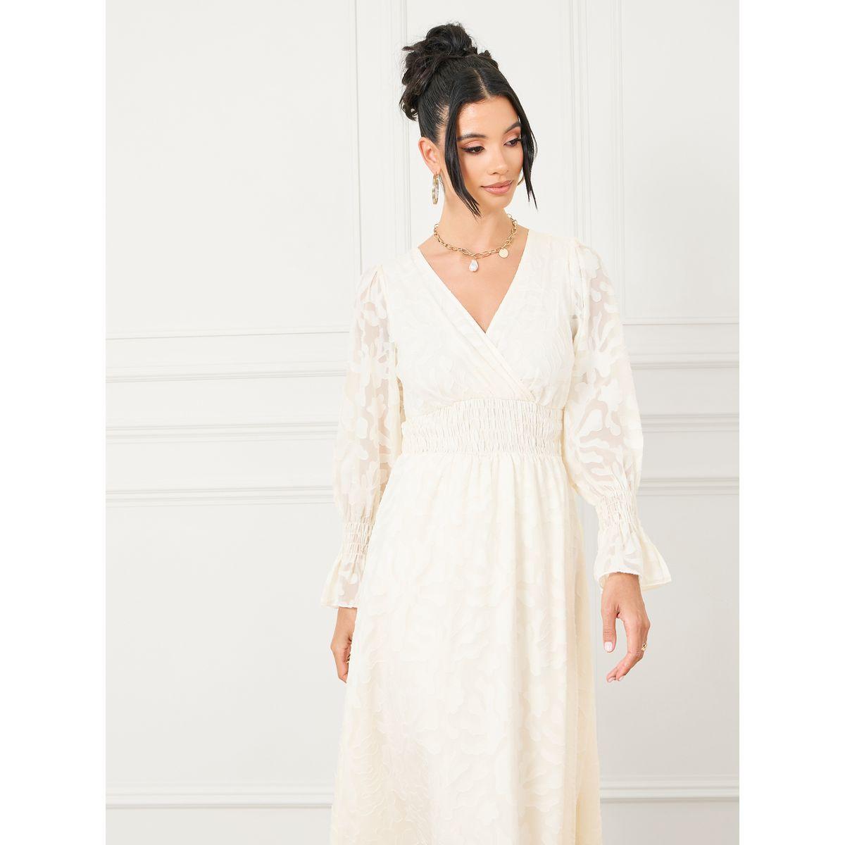 Styli Burnout Textured Smocked Waist Detail A-Line Maxi Dress-women-clothing-dresses-image-2