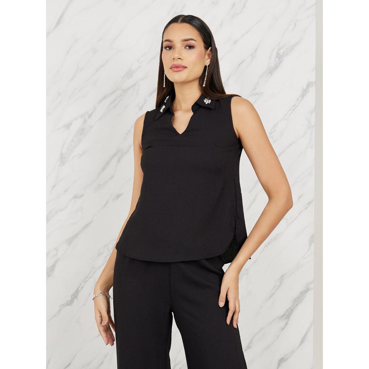 مجموعة من بنطال بارجل مستقيمة مع بلوزة-women-clothing-coordsets-image-2