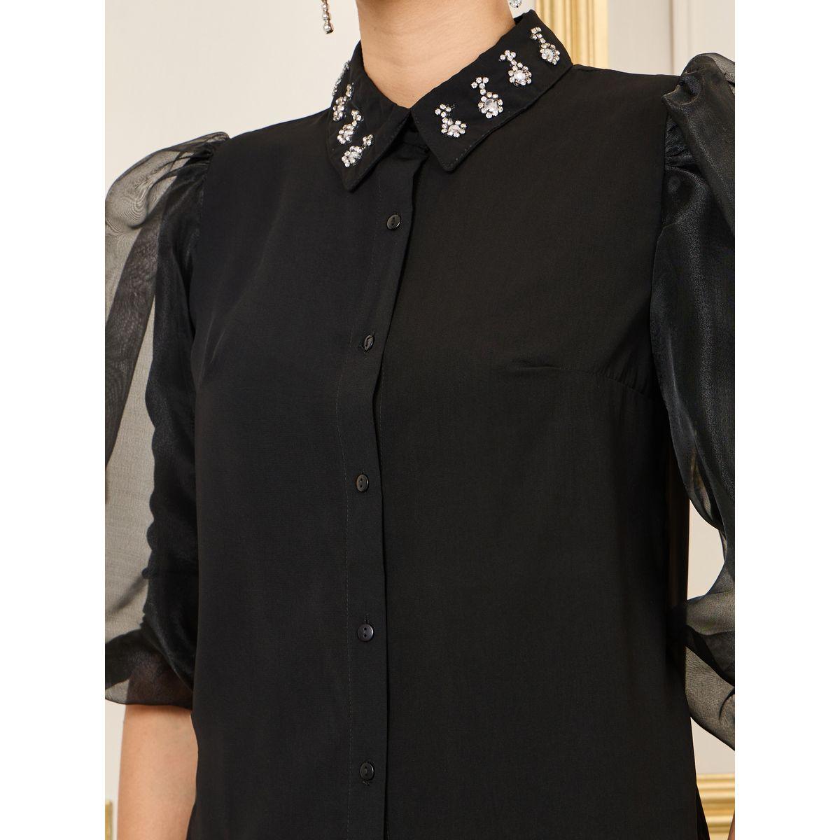 مجموعة من تنورة ميدي مع بلوزة باكمام اورجانزا-women-clothing-coordsets-image-4