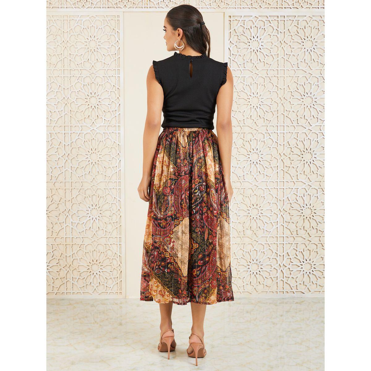 طقم منسق من تنورة بكسرات مع بلوزة بكشكش-women-clothing-coordsets-image-4
