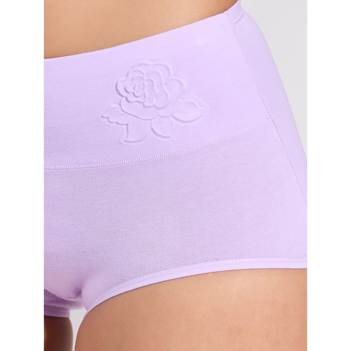 Styli Pack of 2 - Wide Waistband Embossed Flower Cotton Full Briefs-women-clothing-lingerie-panties-image-4