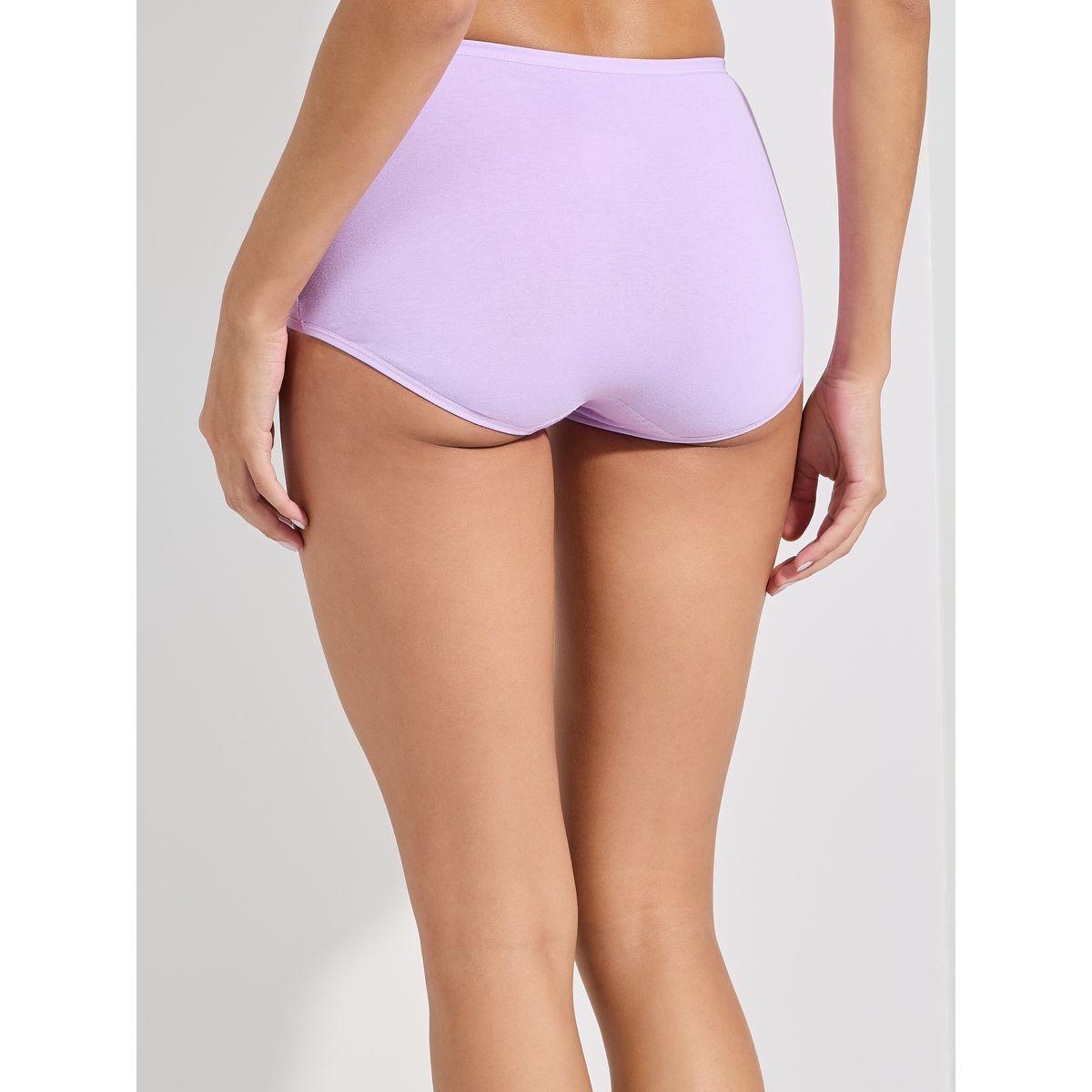 Styli Pack of 2 - Wide Waistband Embossed Flower Cotton Full Briefs-women-clothing-lingerie-panties-image-5