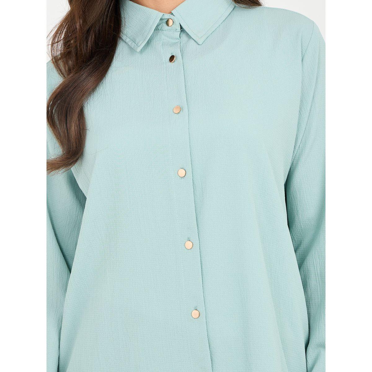 Styli Textured Shirt and Wide Leg Pant Set-women-clothing-coordsets-image-4