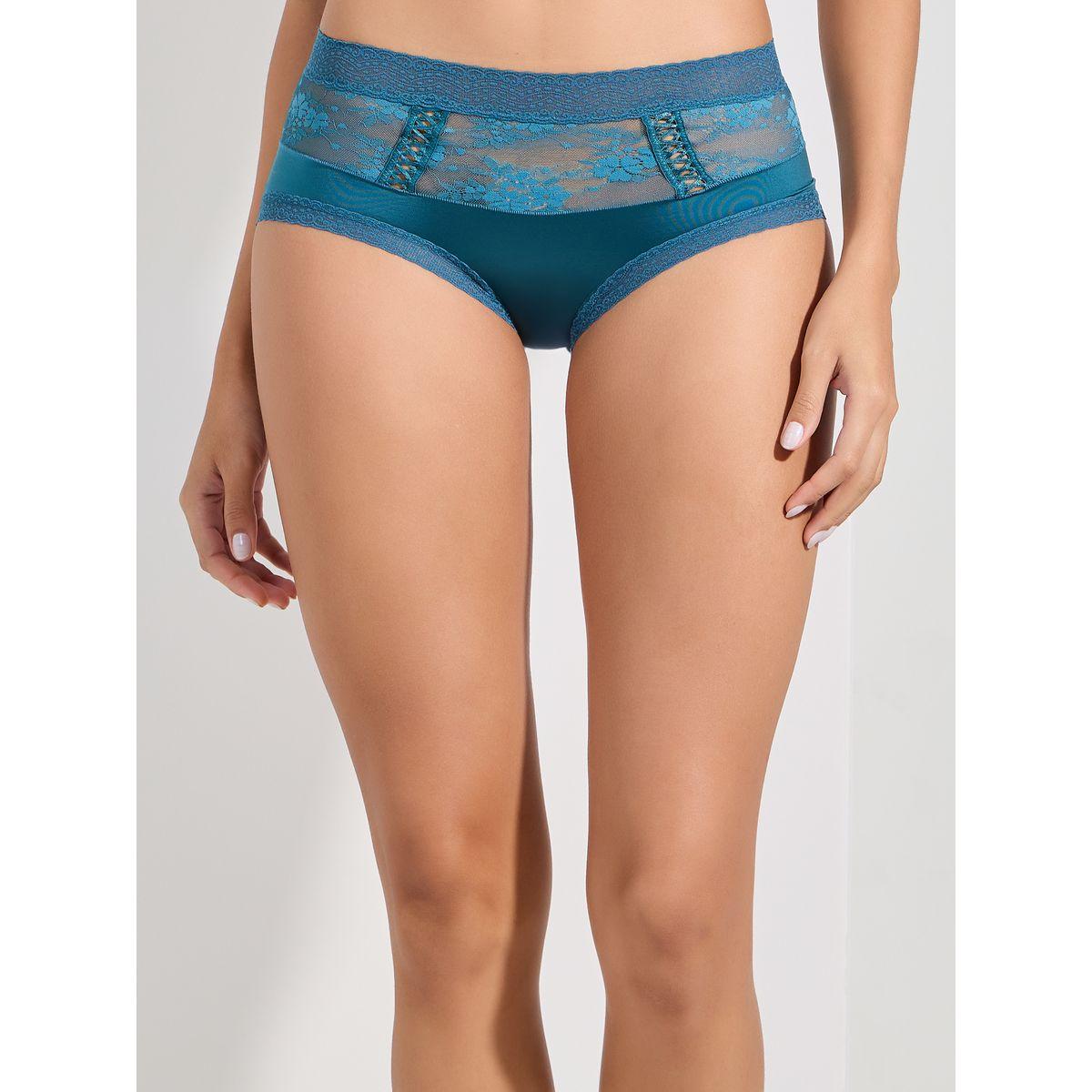 Styli Pack of 2 - Floral Lace Insert Full Brief with Scalloped Edge Lace Trim-women-clothing-lingerie-panties-image-6