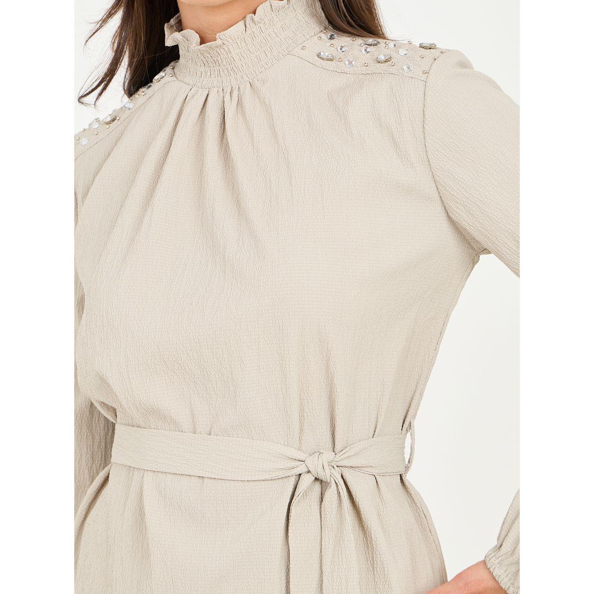 Styli Embellished High Neck Longline Top and Straight Leg Pant Co-Ords-women-clothing-coordsets-image-3