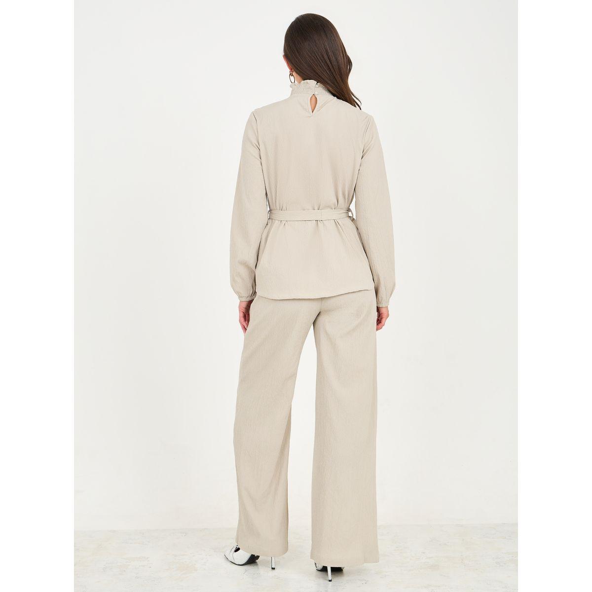 Styli Embellished High Neck Longline Top and Straight Leg Pant Co-Ords-women-clothing-coordsets-image-4