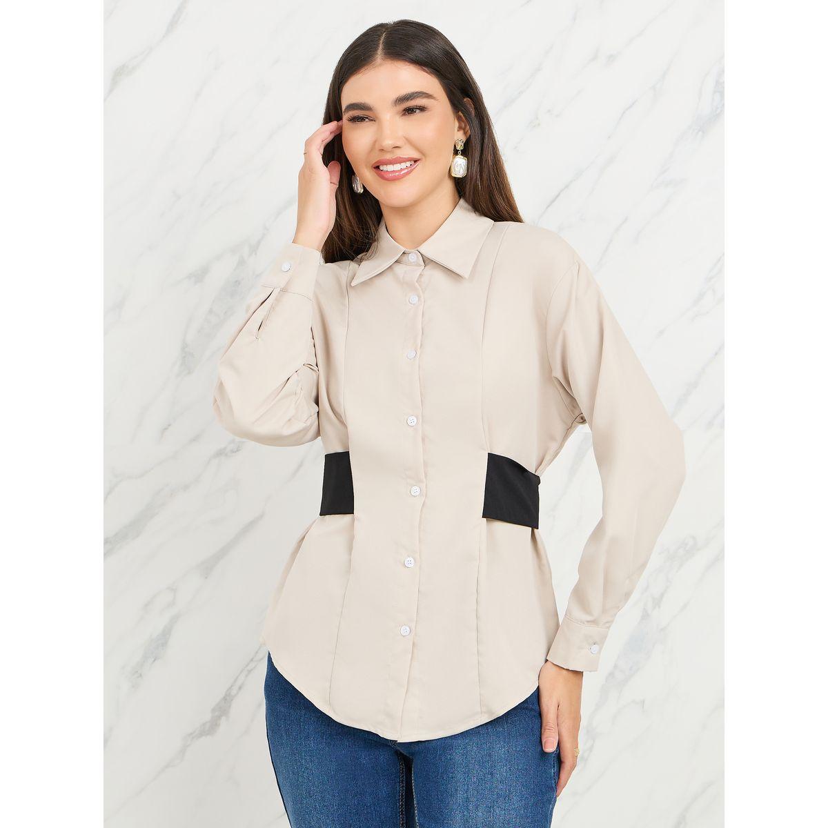 بلوزة بأزرار غلق واكمام طويلة-women-clothing-shirtsandblouses-shirts-image-1