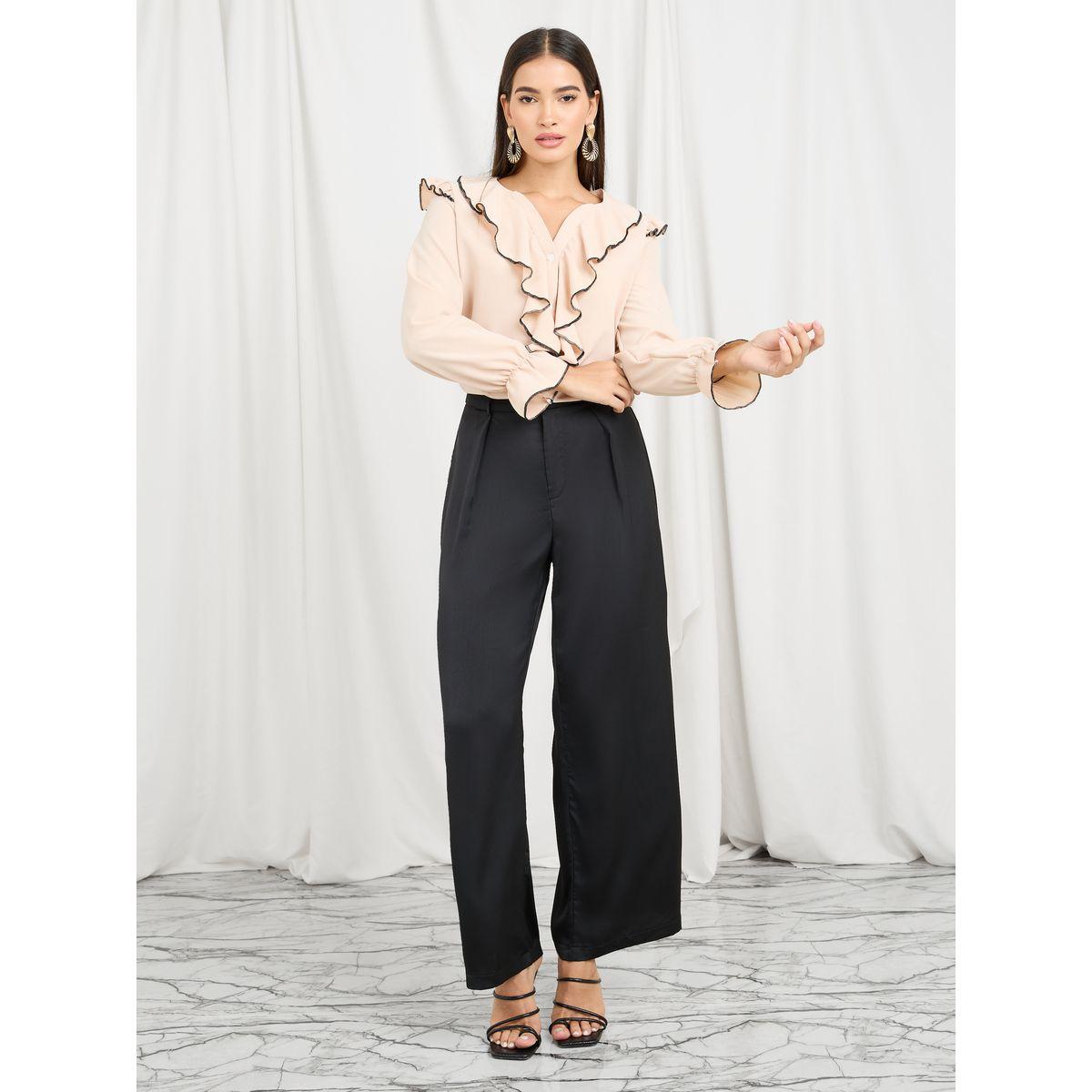 Styli Ruffle Detail V Neck Blouse-women-clothing-shirtsandblouses-blouses-image-3