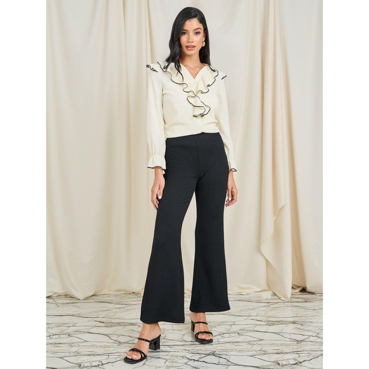 Styli Ruffle Detail V Neck Blouse-women-clothing-shirtsandblouses-blouses-image-2