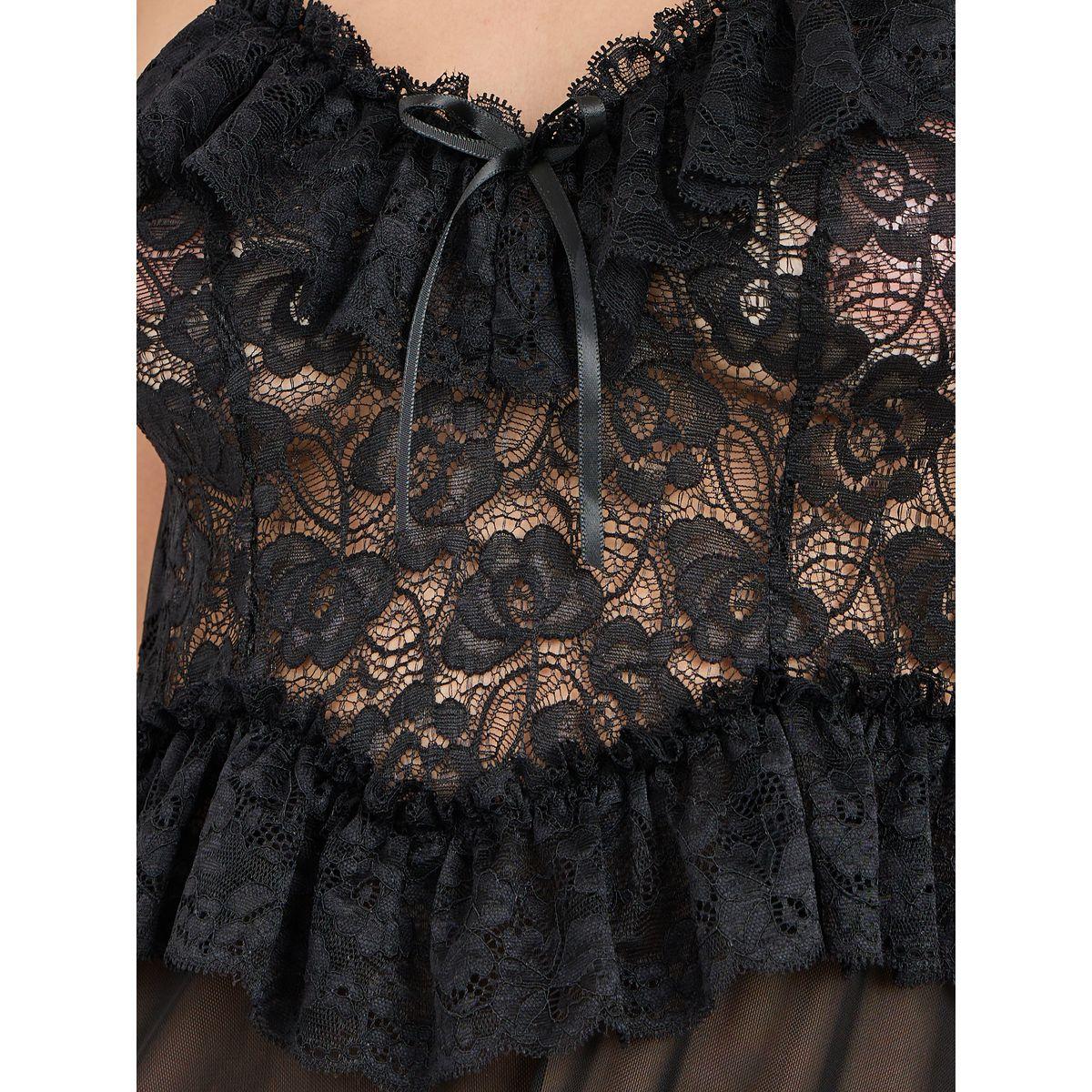 بيبي دول بتفاصيل شبكية ودانتيل-women-clothing-lingerie-babydollsandbodysuits-image-3