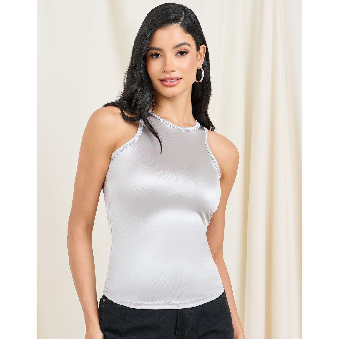 Styli Solid Sleeveless Round Neck Fitted Tank-women-clothing-tshirts-image-3