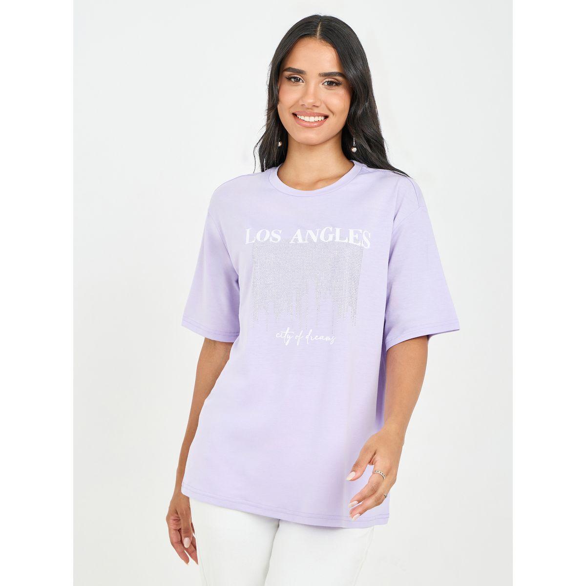 Styli Embellished Los Angeles Oversized T-shirt-women-clothing-tshirts-image-1