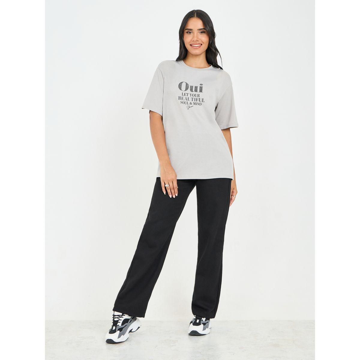 Styli Embellished Let your Beautiful Soul Oversized T-shirt-women-clothing-tshirts-image-2