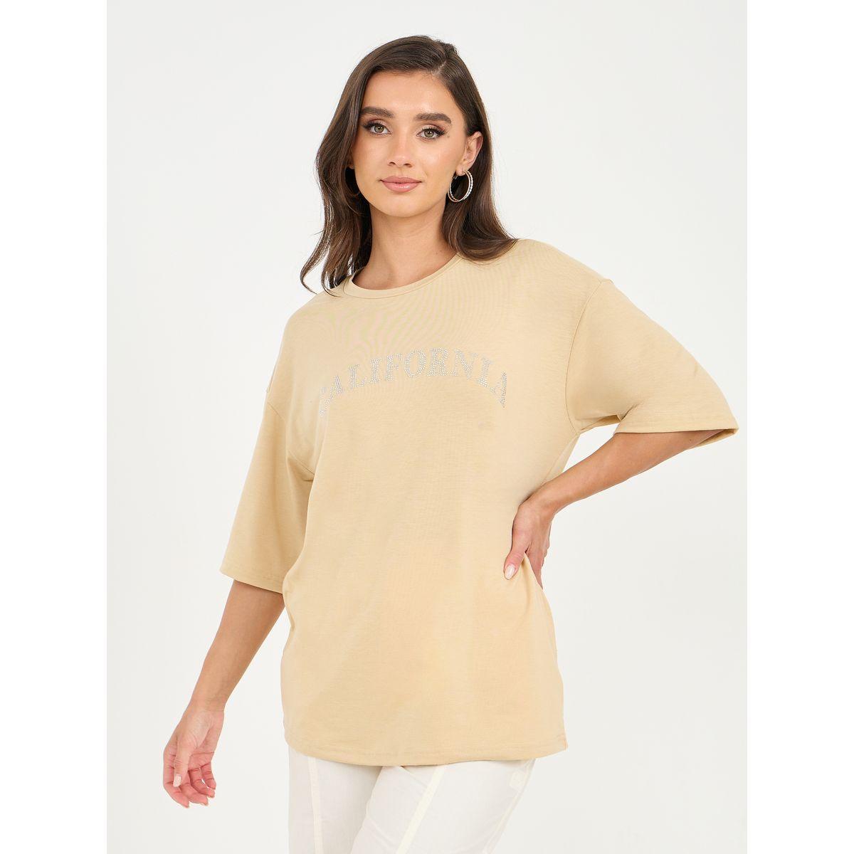 Styli Oversized Embellished Detail Drop Shoulder T-Shirt-women-clothing-tshirts-image-2