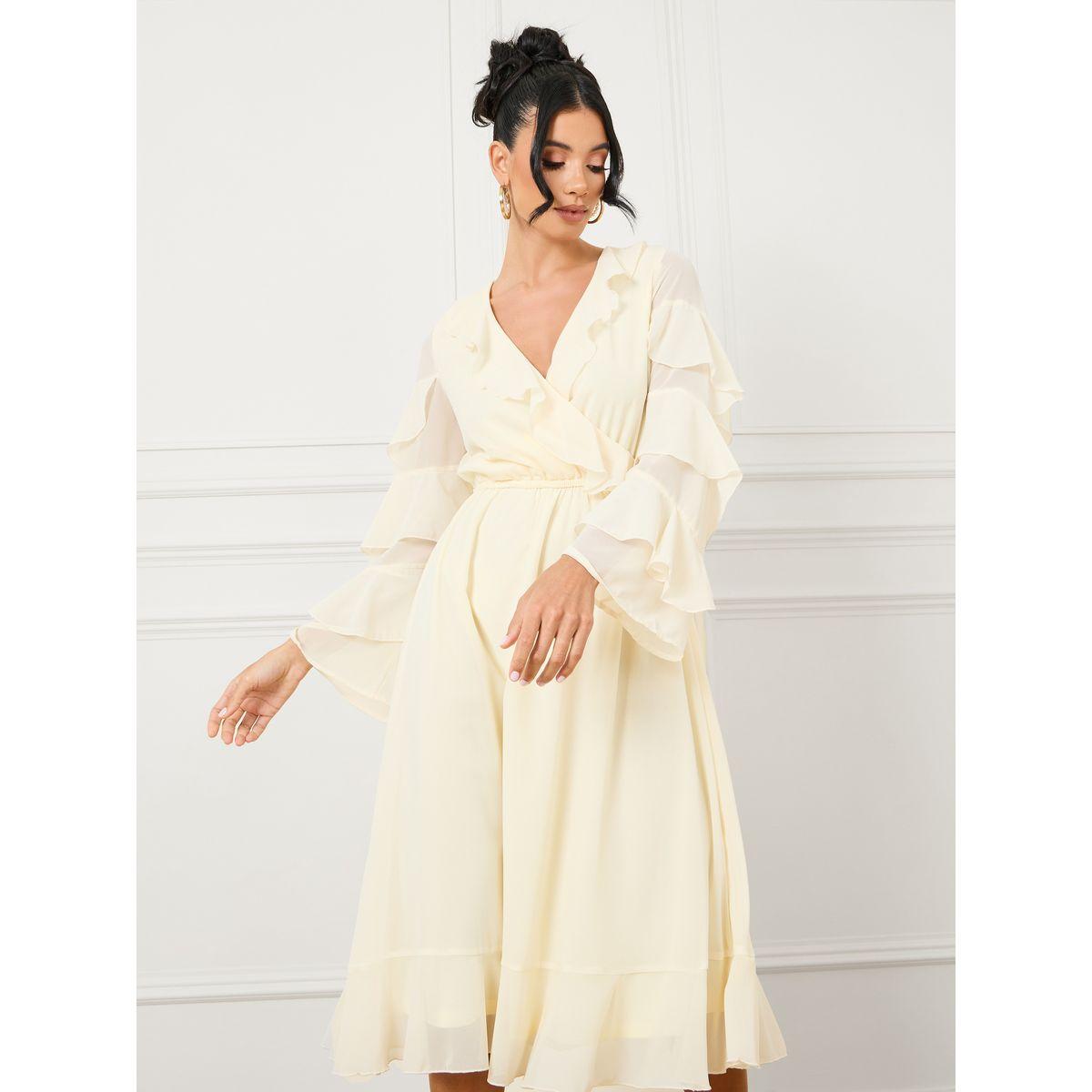 Styli Ruffle Sleeves A-Line Midi Dress-women-clothing-dresses-image-2