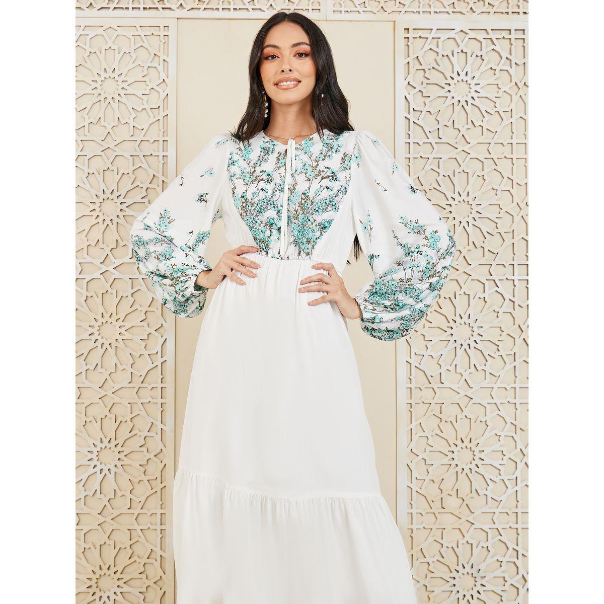 Styli Floral Print Tiered Maxi Dress-women-clothing-dresses-image-2