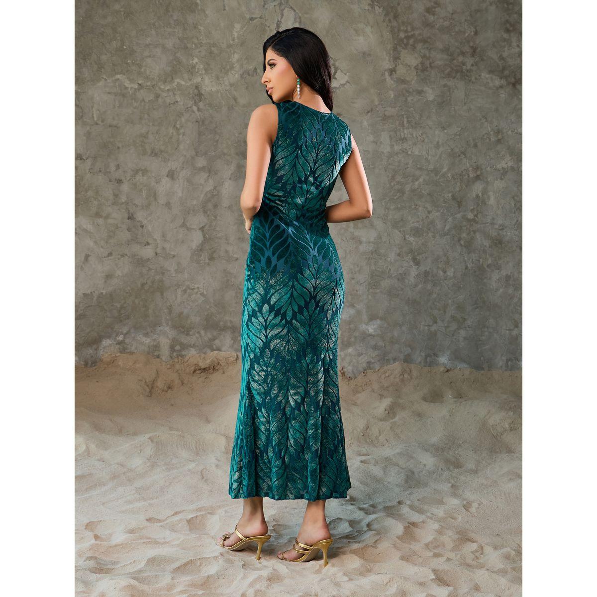 فستان طويل بلا اكمام مع تفاصيل براقة-women-clothing-dresses-image-4