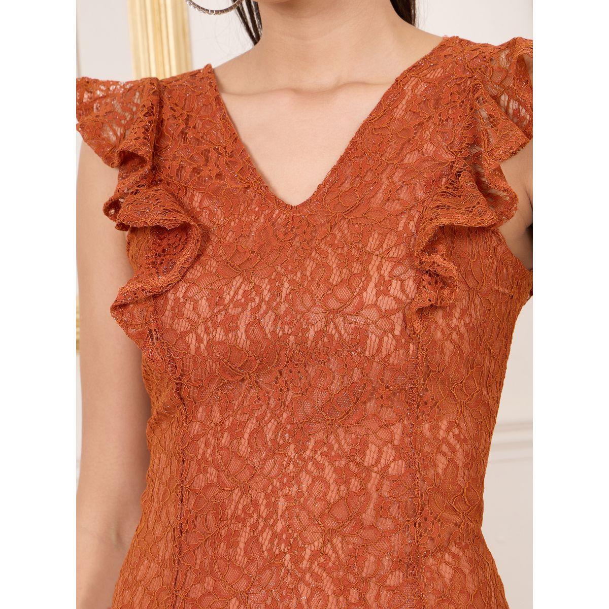 Styli All Over Lace Ruffle Detail Mermaid Dress-women-clothing-dresses-image-3