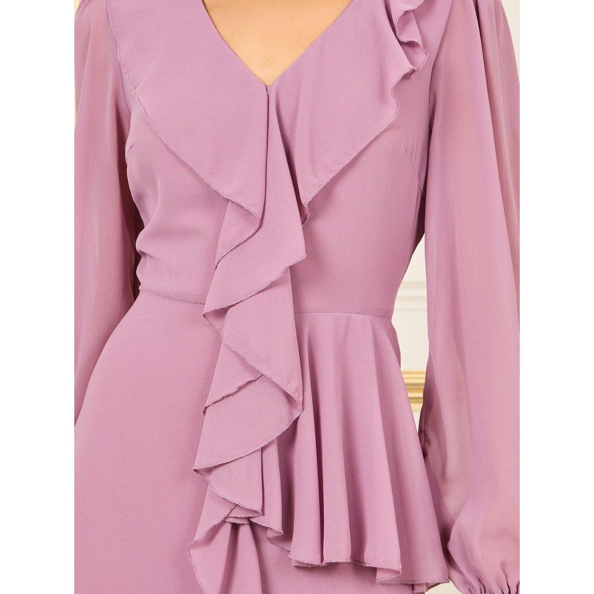 فستان طويل بحافة غير متماثلة الطول-women-clothing-dresses-image-3