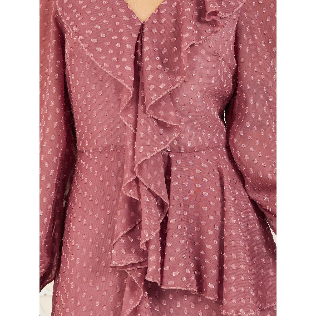 Styli Dobby Ruffle Detail A-Line Maxi Dress-women-clothing-dresses-image-3